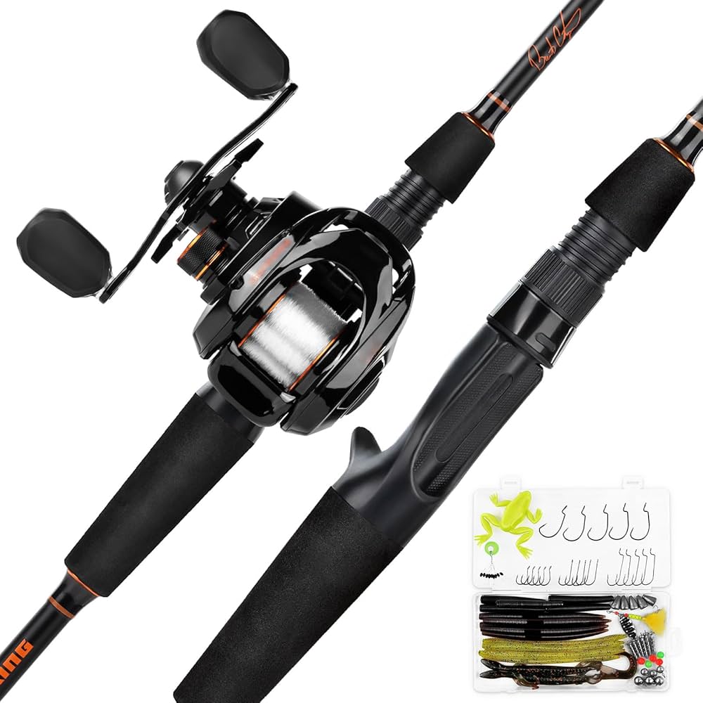 6ft2inch ベイトタックル　釣り竿セット　ベイトロッド　kastking Amazon.com : KastKing Brent Chapman Baitcasting Reel and Rod